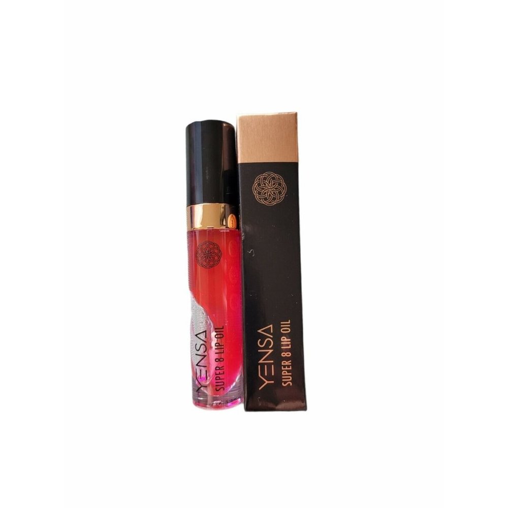 YENSA Lip Oil in Pink Shine Super 8 Full-Size 0.23 oz. NIB Superfood Cosmetics